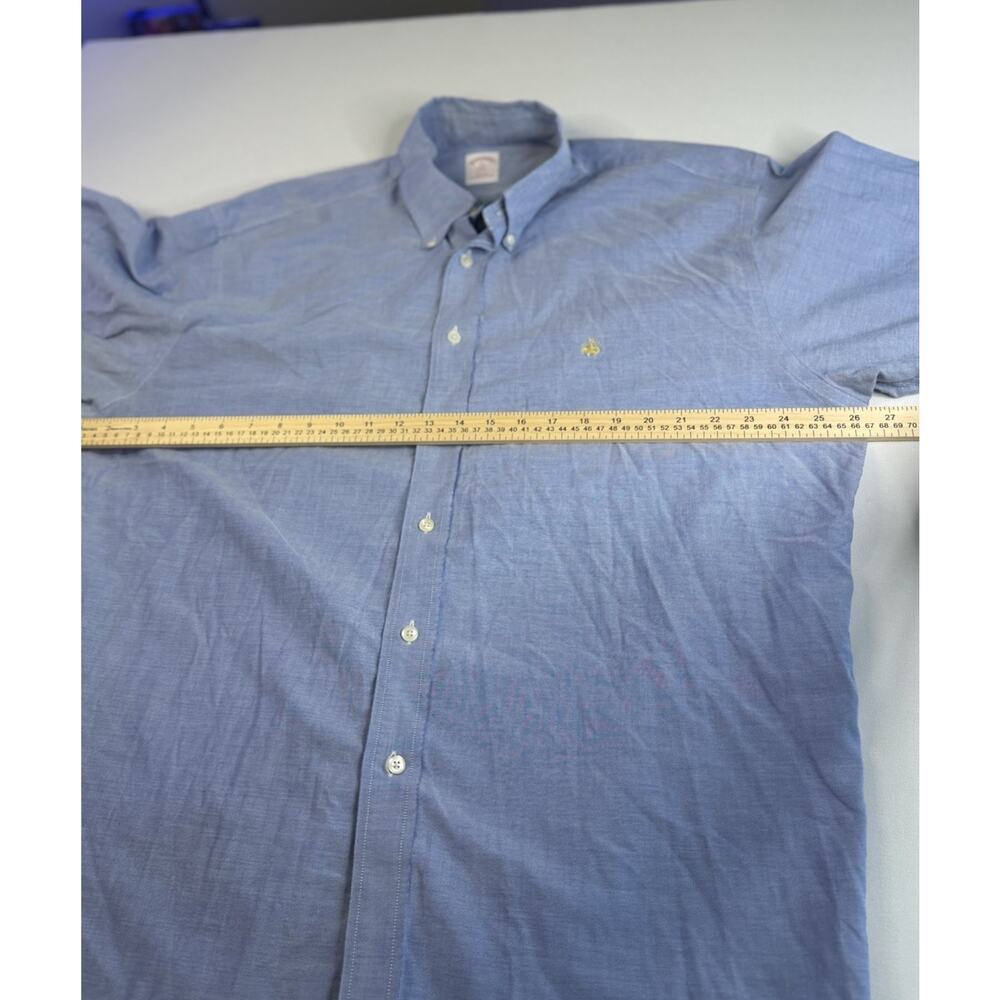 Brooks Brothers 346 Men's Supima Cotton Non-Iron Classic Blue Dress Shirt XL - Picture 5 of 6